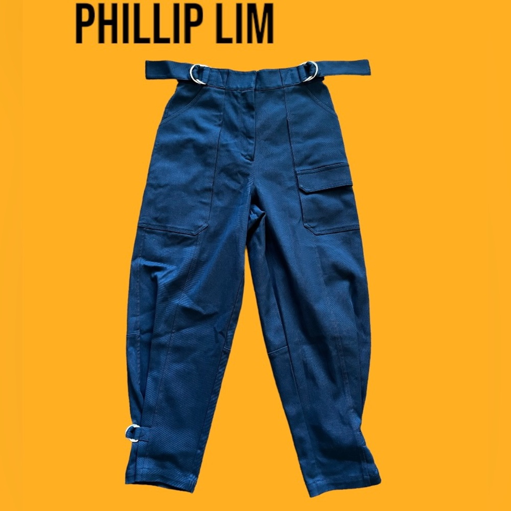 3.1 Phillip Lim Blue Twill Cargo Pants Size US4